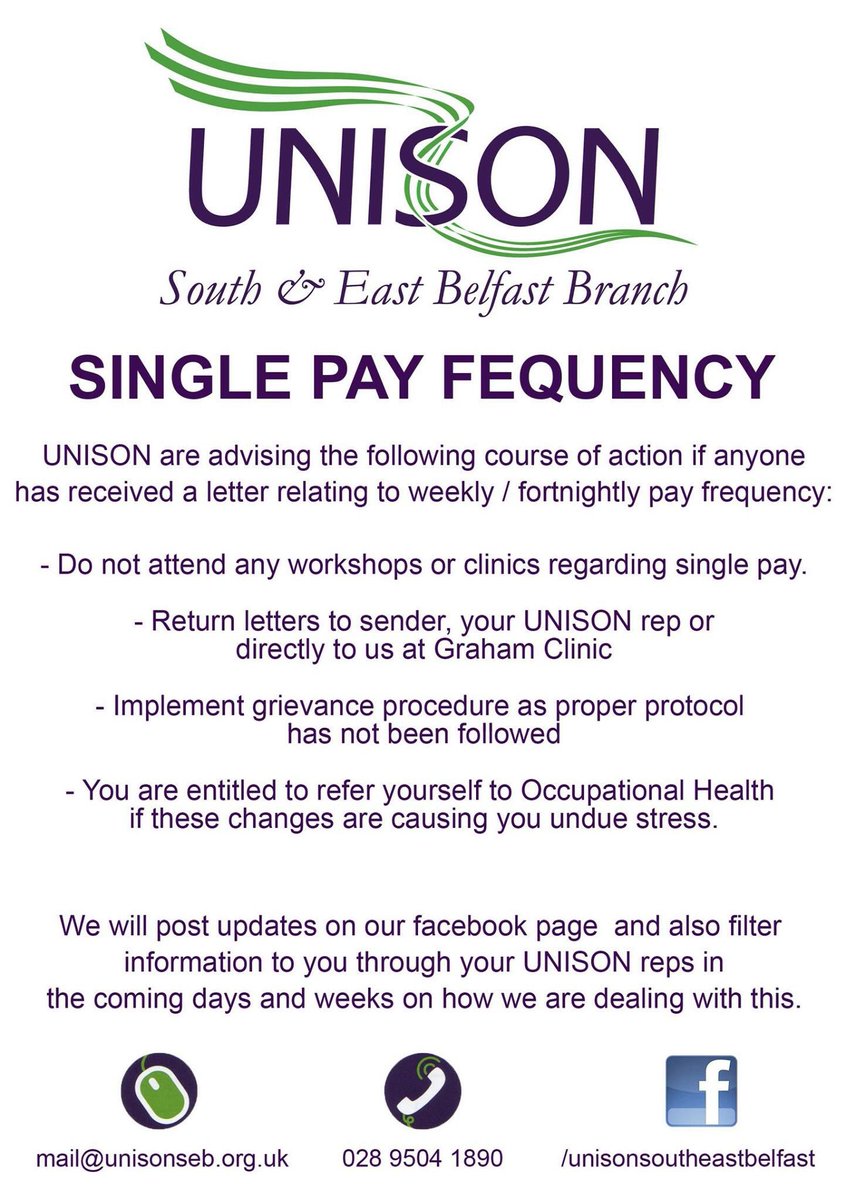 Single pay info!! #unisonni #belfasttrust
