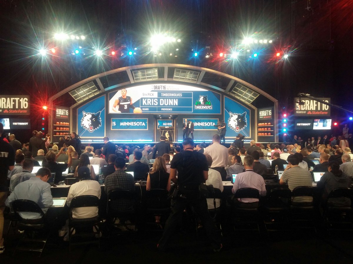 PCAthletics's tweet photo. Kris Dunn No. 5 to Twolves. #gofriars @ESPNNBA @NBADraft https://t.co/LxD7sfl9eW