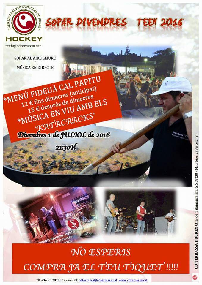 Només queda una setmana 🔜🏑🏑🏆🏆✌✌!!! Us hi esperem a tots!!! #TEEH #TEEH16