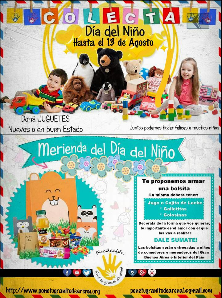 F_GranitoDArena's tweet photo. Colecta día del niño 2016 https://t.co/bu36LDtsFX