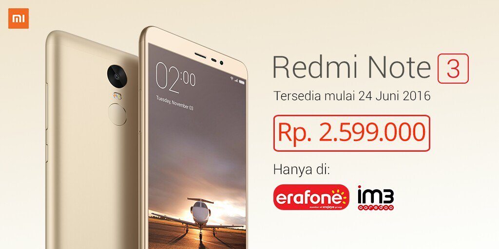 RedmiIndonesia's tweet photo. Pagi Mi Fans.. #RedmiNote3ID Sudah tersedia di @ErafoneStore dan @MiConceptStore Pondok Indah Mall, mulai hari ini. https://t.co/3O9wePnCXy