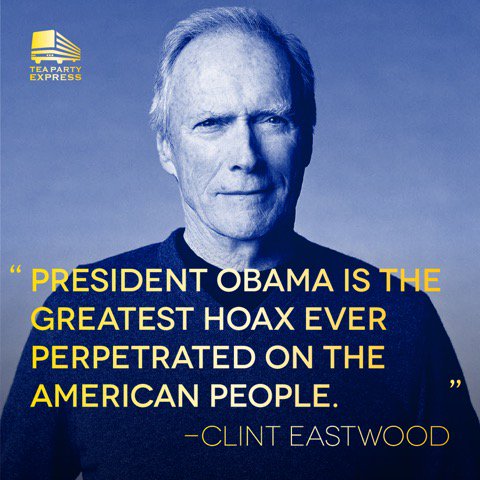 Thank You Clint Eastwood! NO ONE COULD HAVE SAID IT BETTER!
#ObamaGreatestHoaxEver
#ImpeachObama
#ImprisonObama