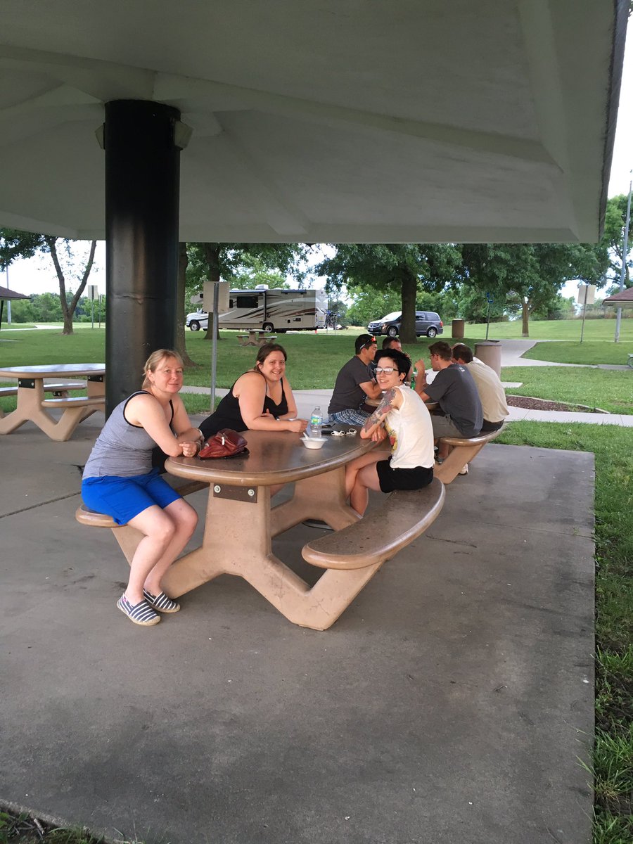 Team_Life_Cycle's tweet photo. Another delicious dinner from Verity. Team all fed it's time to continue Convoy Across America. We're in Missouri! https://t.co/LsORz0y5k0