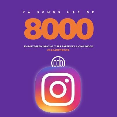 TomasFerrero1's tweet photo. ☝ Ya somos Mas de 8000 en #instagram 🎉🎈 Gracias por ayudarnos a crear la comunidad #casadepiedra ♡@complejocdp https://t.co/9JzyLFtzVG