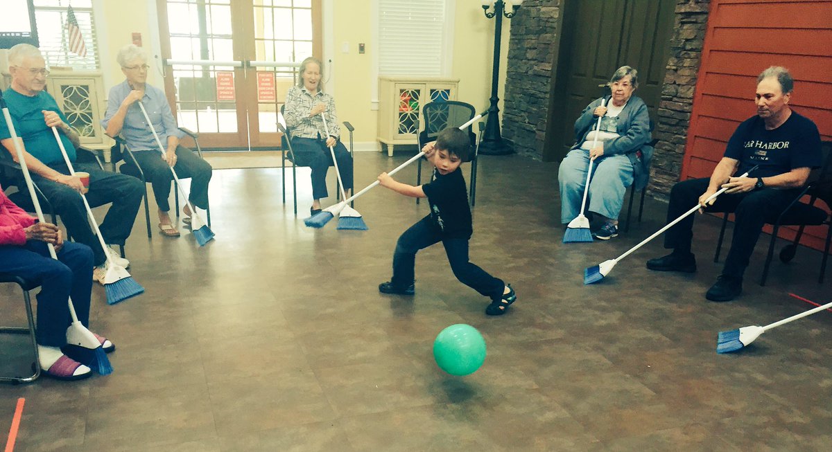 HeartisConroeED's tweet photo. This littler visitor came and played broom ball with the residents.  We had a great time!! #FrontierCulture https://t.co/Gnqzjktwdn