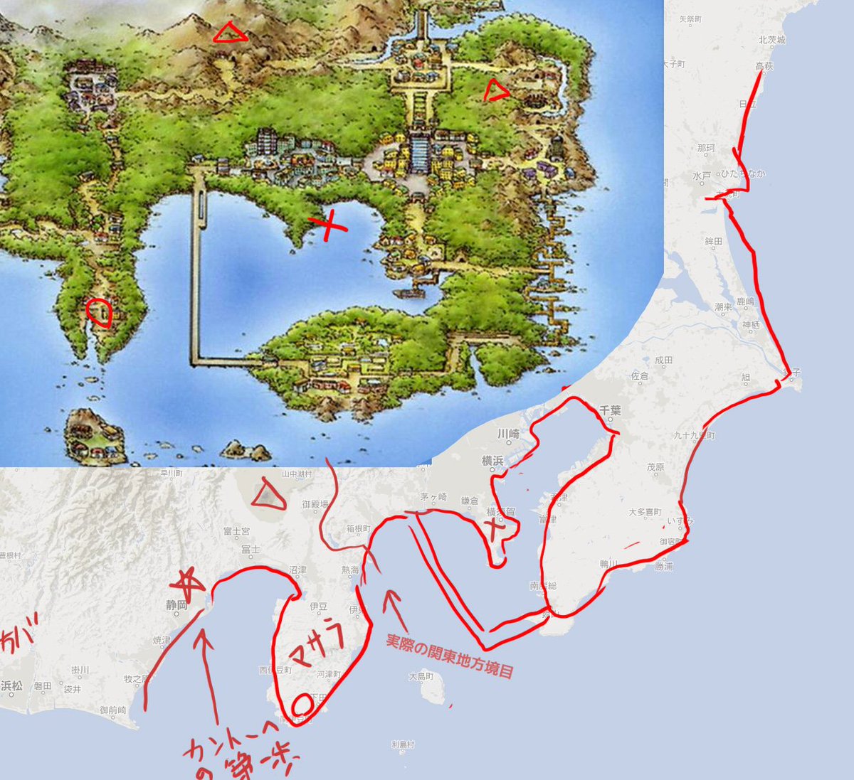 日本地図をポケモン地図に置き換えてたらこうなるらしい 本家版 Togetter