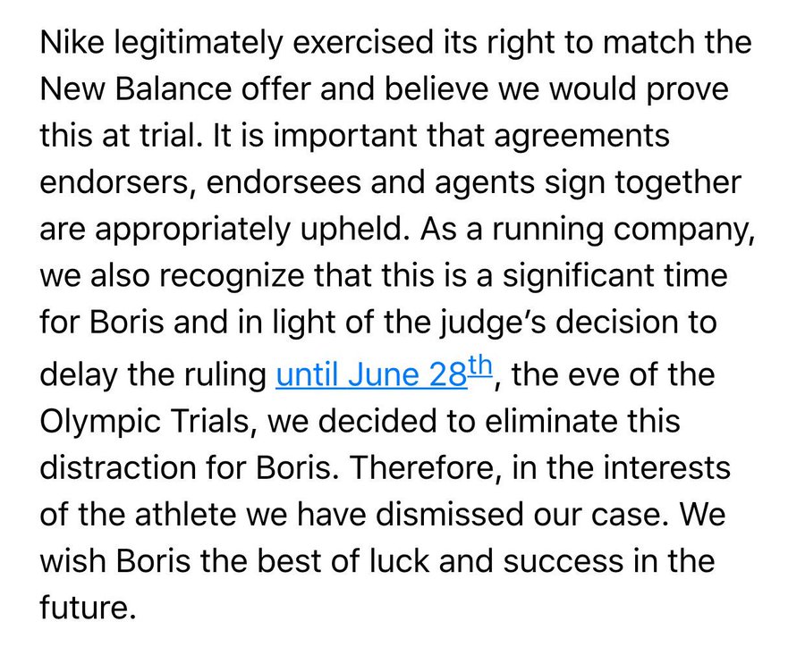Did Nike Drop Lawsuit Against Boris - FloTrack