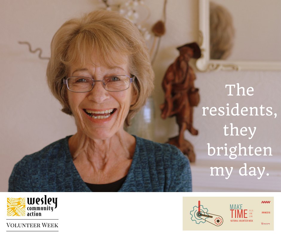 NZWesley's tweet photo. "The residents, they brighten my day".  Read Kay's #volunteer story here: https://t.co/pAxOo5mxtH    #NVW2016 https://t.co/g1PBphOxcl