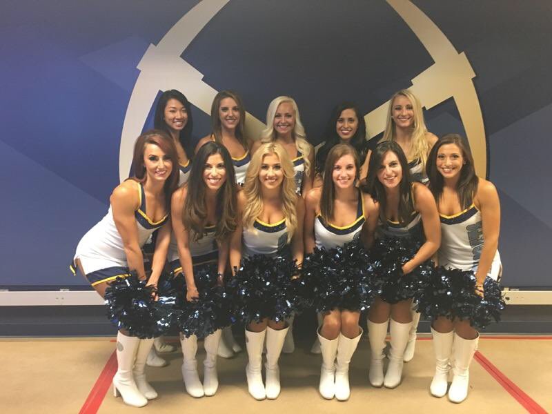 DND_Niki's tweet photo. We had so much fun at the @nuggets Draft Party 2016!!! 💛💙 #DENpick #totallydnd @NuggetsDancers https://t.co/tYWimRh57a