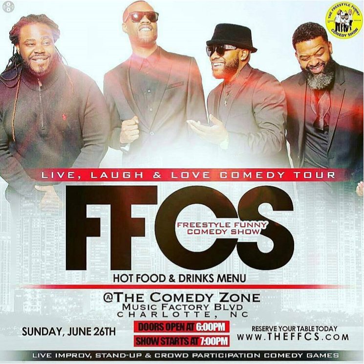 ComedyZoneCLT's tweet image. Comedians from MTV’s #JokingOff #WildnOut, Improv, Games, Drinks, Food… what more do you need?! Doors open at 6!