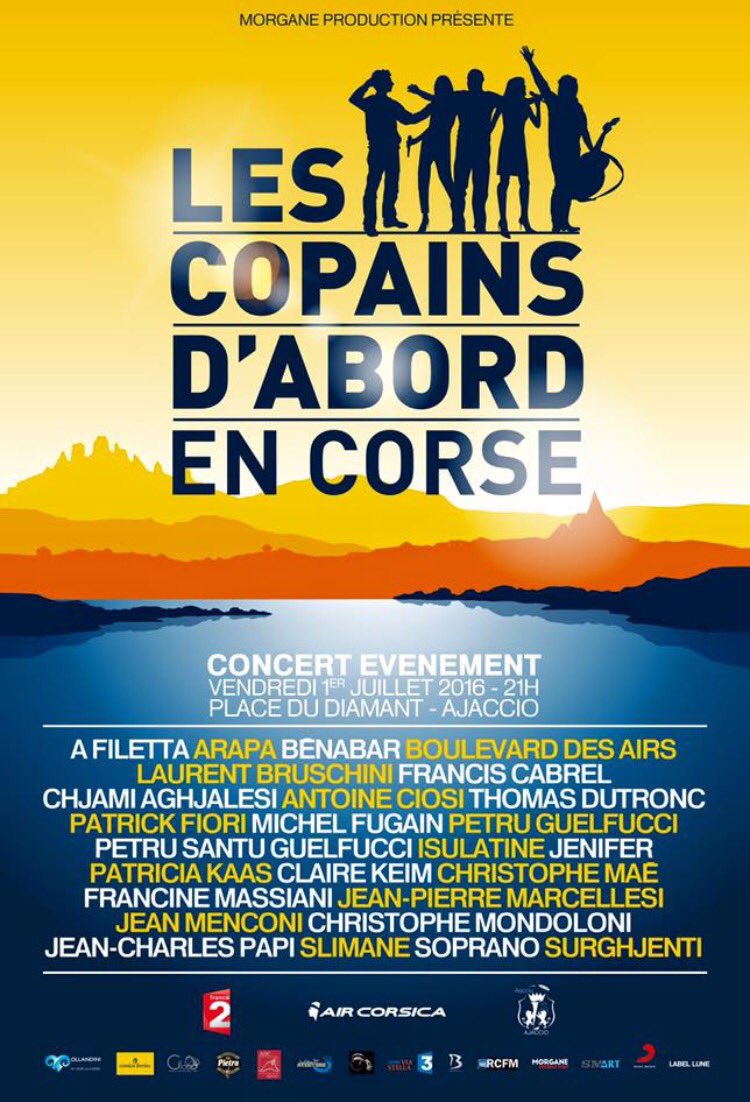 Le 1er juillet à Ajaccio, enregistrement de l'émission "Les copains d'abord en Corse" pour @France2tv