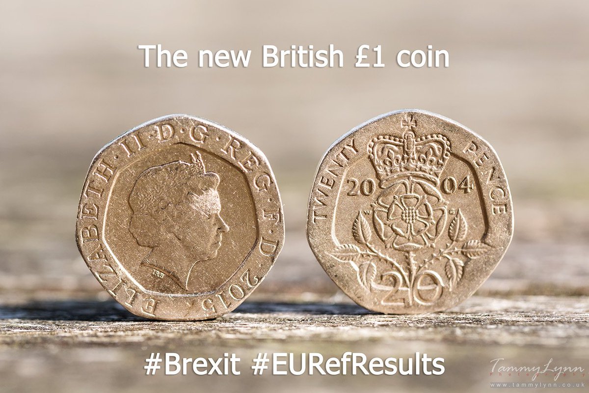 I got my hands on the new £1 coin this morning! :-D #Brexit #EURefResults #StockMarketPlunge