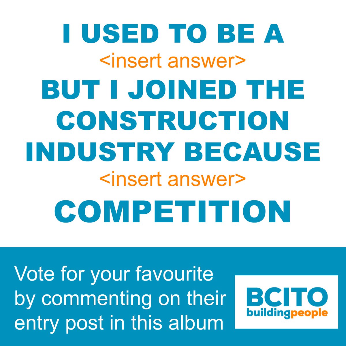 BCITO's tweet photo. Vote on the best "I joined the construction industry because" story. https://t.co/CdQvGUC4Pd #BCITOApprentice #NZ https://t.co/Xe9rBoo0Qs