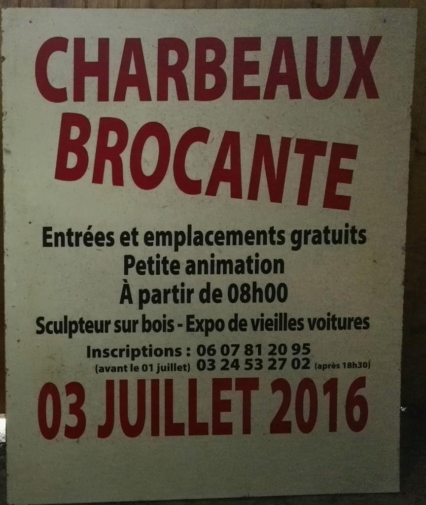creationlibrefr's tweet photo. Lettrage de panneaux pour la brocante de Charbeaux (08 - France) #GraphiXMmM https://t.co/v2EGzdg2cG