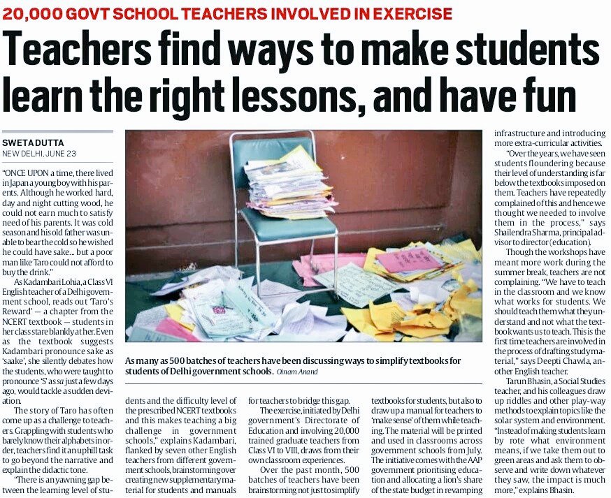AtishiAAP's tweet photo. In first-of-its-kind exercise, 20000 govt school teachers work on improving classroom teaching! #DelhiEducation https://t.co/WTxF3dIjDv