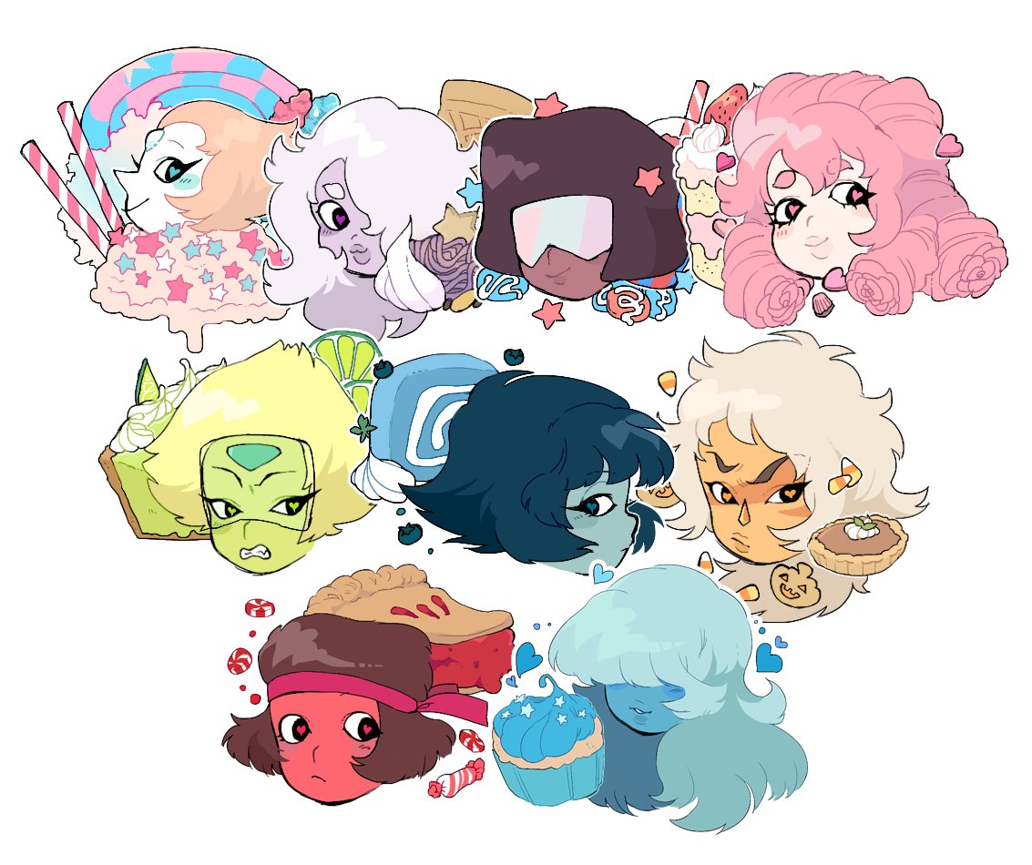 “expanded my steven universe sticker set to include ruby and sapphire!! just in time for ax lol”