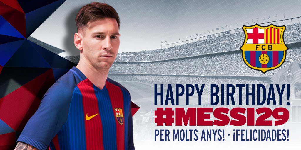 #Messi29 🎂 🎁 
Hari ini adalah ulang tahun dari Leo Messi Ucapkan selamat dengan melakukan RT