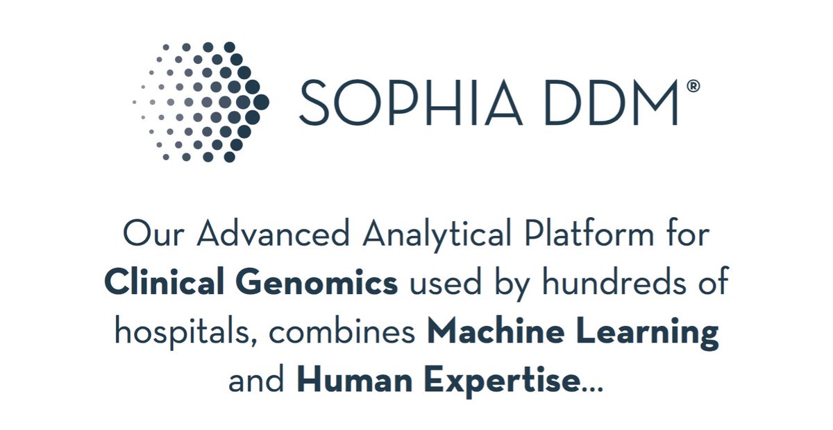 SOPHiAGENETICS's tweet photo. #SophiaDDM® combines #MachineLearning with #HumanExpertise for top #AnalyticalPerformance https://t.co/Dr1cEsTYcg https://t.co/4Znsspf7IO