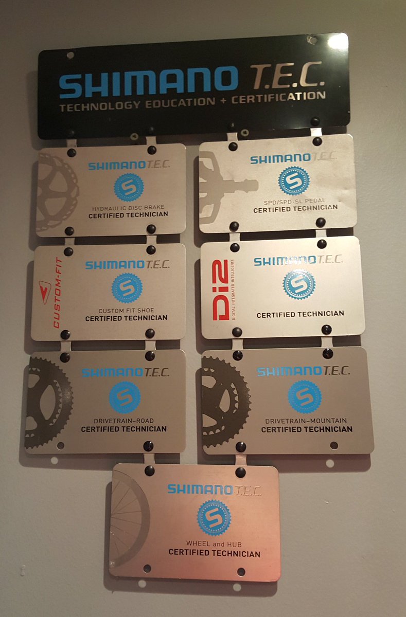 BikeIndstryWife's tweet photo. @RideShimano I have my personal S-T.E.C. Certified mechanic @AdamMTrotter So much blue in our closet! https://t.co/6N1N7J39HB