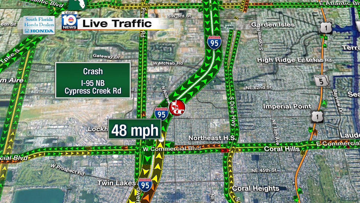 Crash on I-95 NB and Cypress Creek Rd #TRAFFIC https://t.co/hQvWNIMjh6