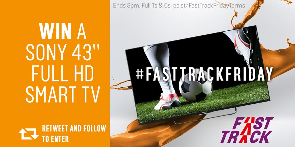Argos_Online's tweet image. We’ve got that #FastTrackFriday feeling 🎉 RT &amp;amp; follow for the chance to win a Sony 43" Smart HD TV, TONIGHT!