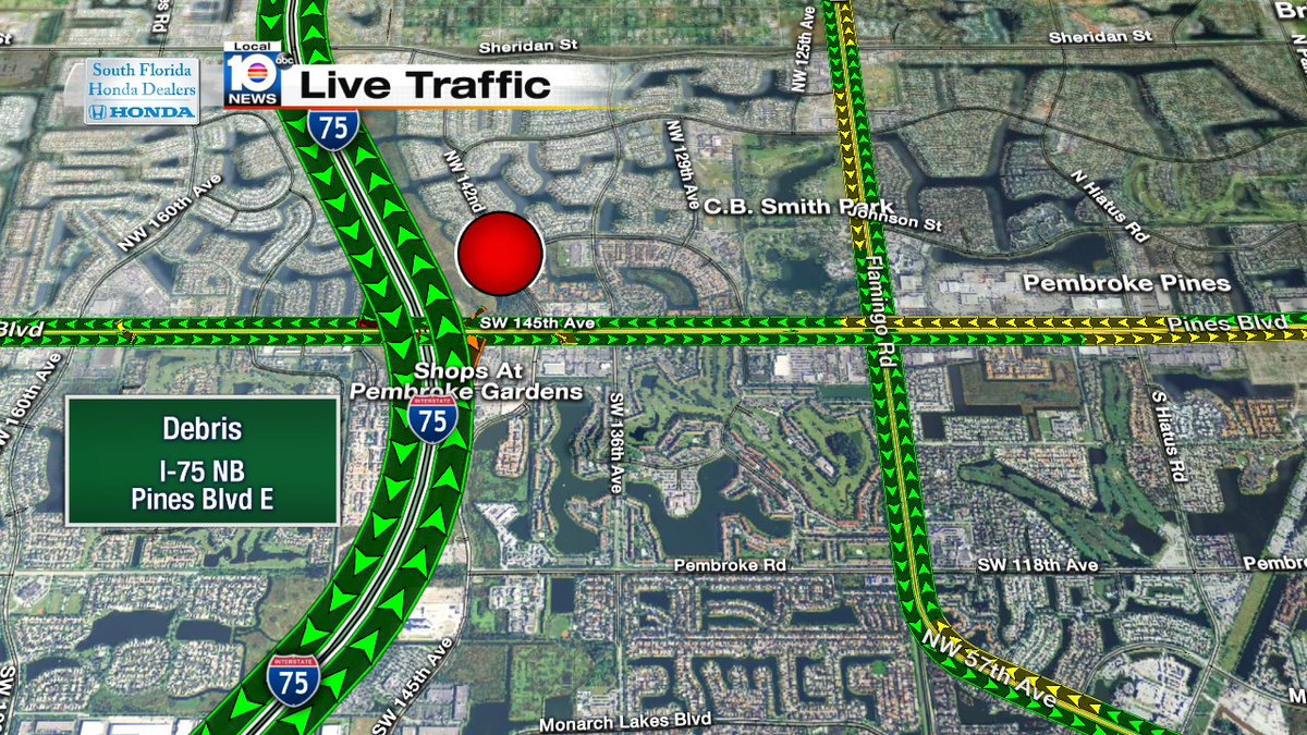 Roadway debris on I-75 NB & Pines Blvd E #TRAFFIC https://t.co/R1lJgX1flB