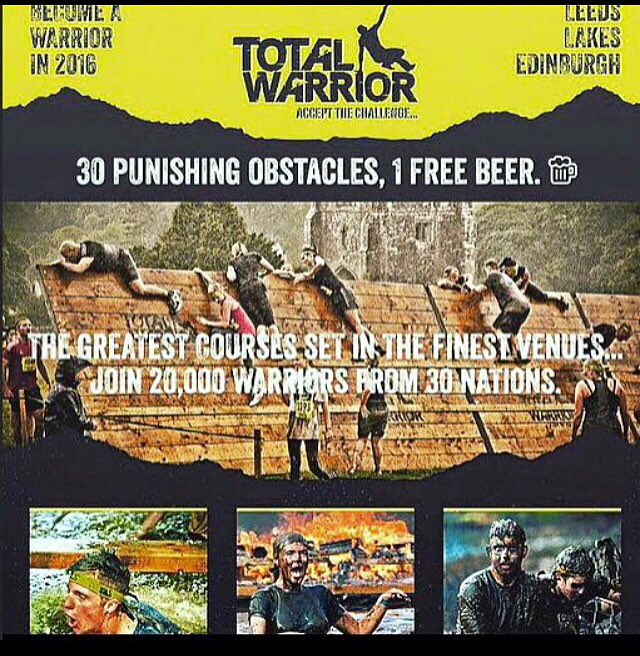 JadeFrost21's tweet photo. Can't believe im doing this tomorrow!! 😱🏃🏻💪🏻 #total warrior #leeds #12k https://t.co/4ASdXyef7p