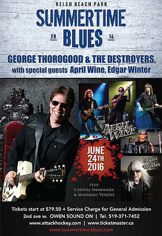 On stage tonight with Edgar Winter/George Thorogood at Kelso Beach Park in Owen Sound. @aprilwineband @Cdnrock