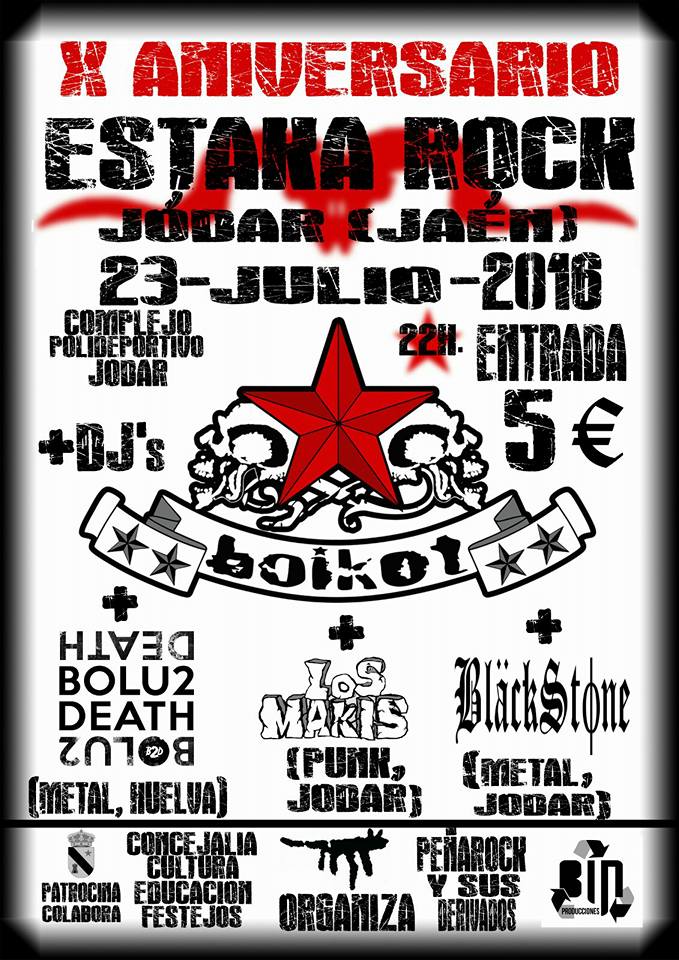 BOIKOTBAND's tweet photo. Nos vemos en Jodar Jaen 23 Julio Xaniversario Estaka Rock,#estakarock https://t.co/4TjgWeiDUB