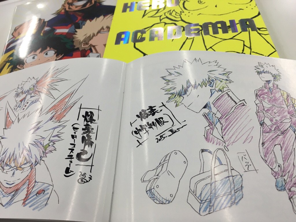 馬越嘉彦 直筆イラスト 爆豪＆切島　僕のヒーローアカデミア2018年イベント入手 第1巻が発売中！『僕のヒーローアカデミア』3期Blu-ray&DVDの店舗別