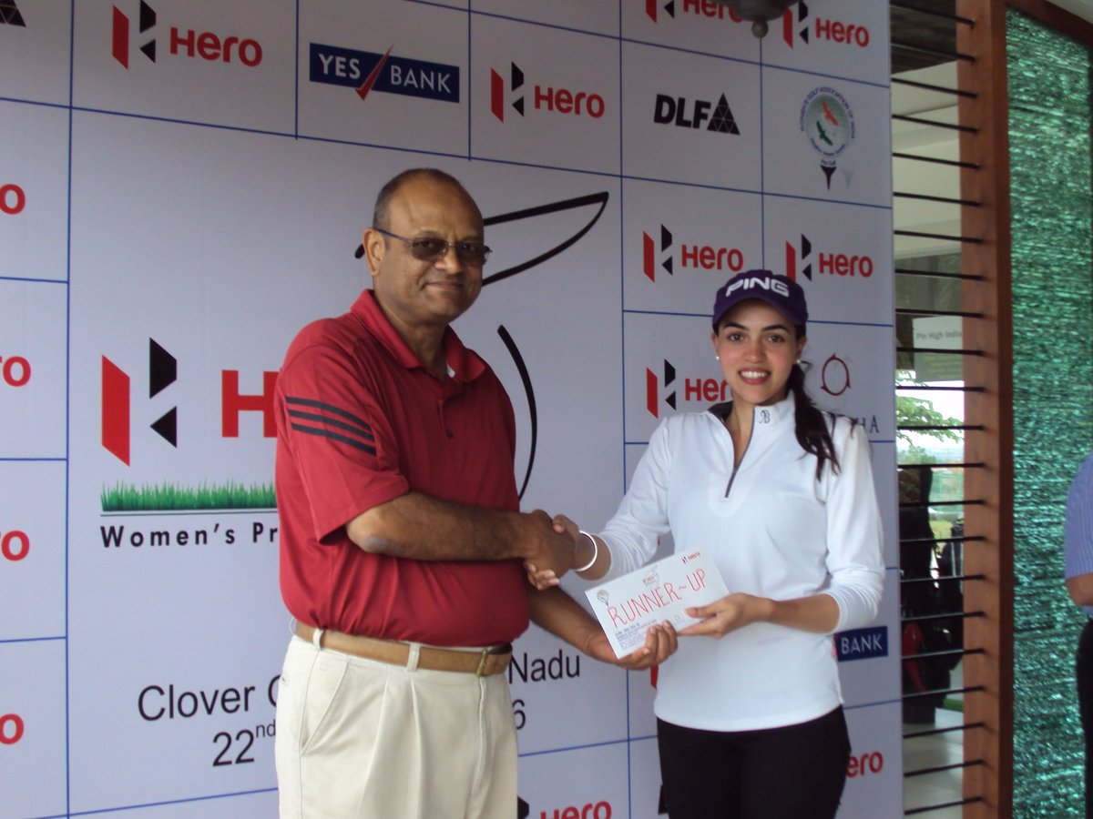 wgaofindia's tweet photo. Ladies and Gents, presenting the winner @vanikapoorgolf &amp; runner up #GauriMonga! #HWPGT16 #Leg9 at @clovergreens. https://t.co/PWgdAFsSiz