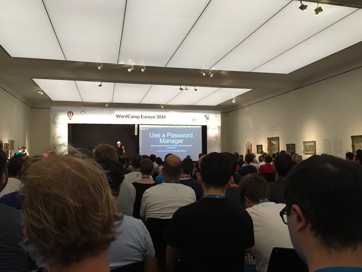 tsvetyify's tweet photo. WordPress Security - one of the hottest topic at #WCEU. You remember the password matter, aren't you? :) https://t.co/cxprkZVSum