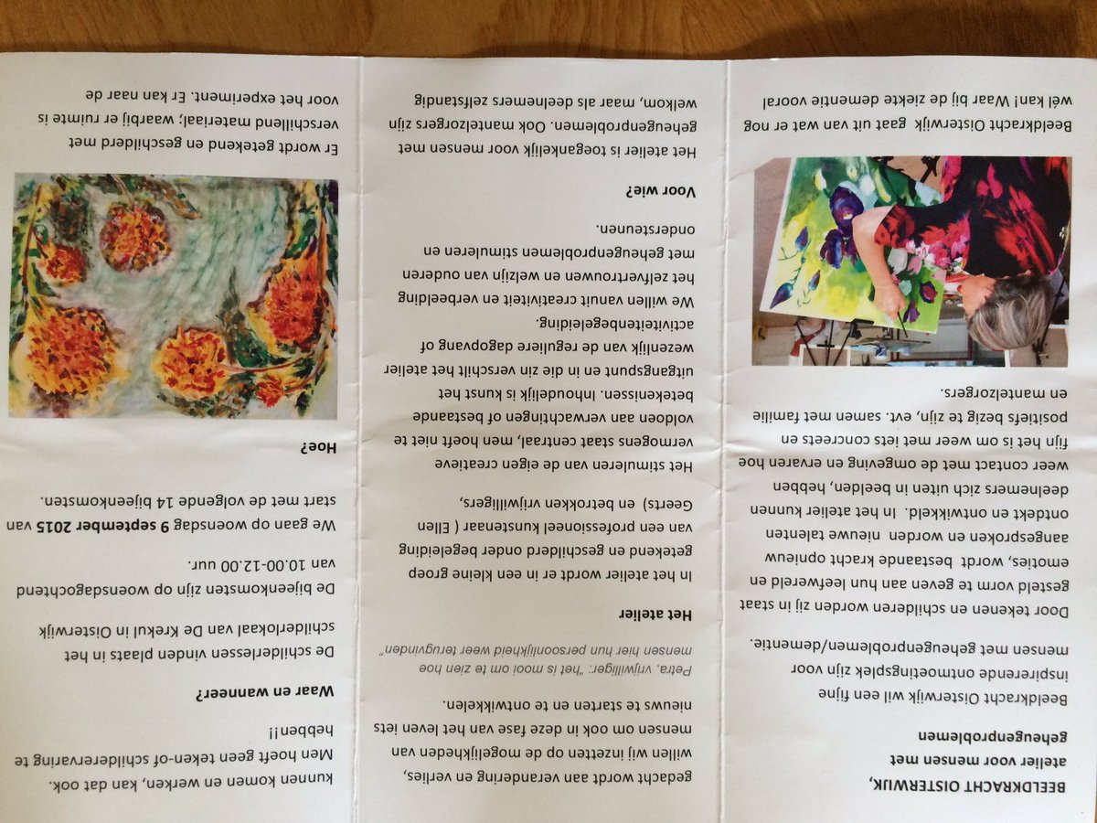 BoswachterFrans's tweet photo. Zo juist bij 1 mooi initiatief van Ellen Geerts #Beeldkracht Oisterwijk geweest. Atelier mensen met geheugenprobleem https://t.co/MmXPGFEhY6