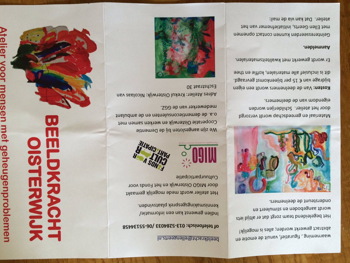 BoswachterFrans's tweet photo. Zo juist bij 1 mooi initiatief van Ellen Geerts #Beeldkracht Oisterwijk geweest. Atelier mensen met geheugenprobleem https://t.co/MmXPGFEhY6