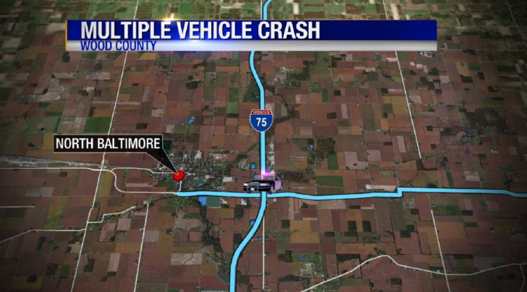 NLangley13abc's tweet photo. Wood County: NB I-75 is closed at the North Baltimore exit due to a crash involving 2 semis and 1 passenger vehicle. https://t.co/YdN4OIt7to