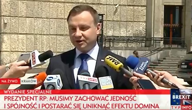 PolishEmbassyUK's tweet image. President @AndrzejDuda on #Brexit: Europe must stay united to prevent domino effect. #EUreform needed.