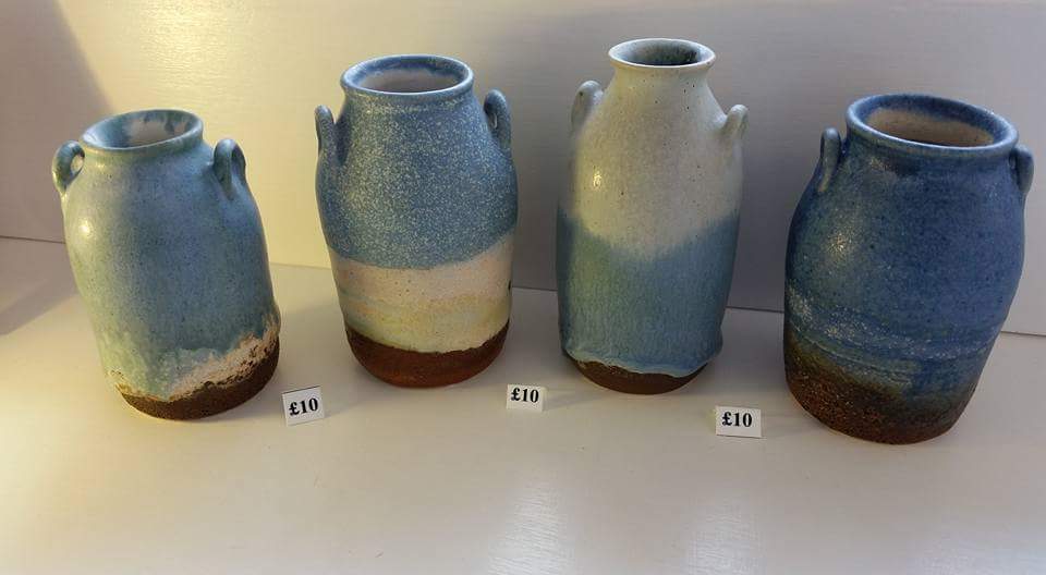 Mugs for every drink by Sarah Abel. And other knick knacks, only at the Art House. Open to 10 - 4.