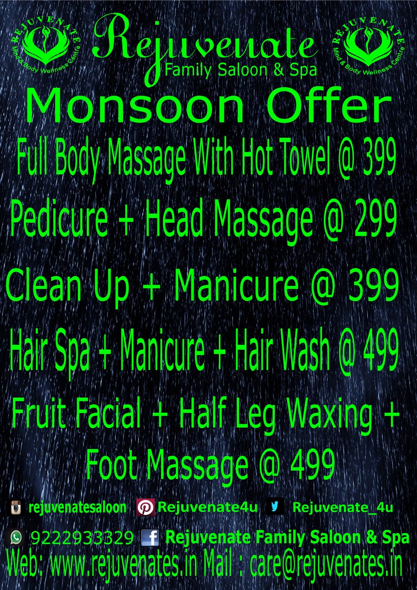 Rejuvenate_4u's tweet image. Monsoon Offer