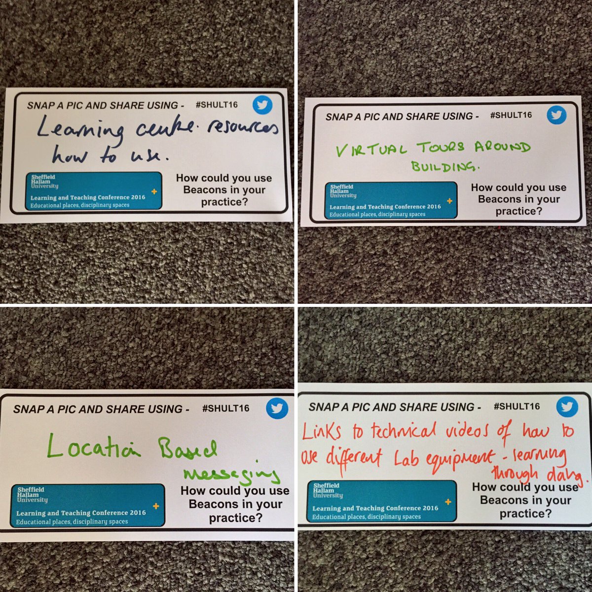 DTE_SHU's tweet photo. https://t.co/BWs8hU0yZs

Some ideas from today's session...
#shult16 #beacons @sheffhallamuni @irglover https://t.co/l27xIxBKV1