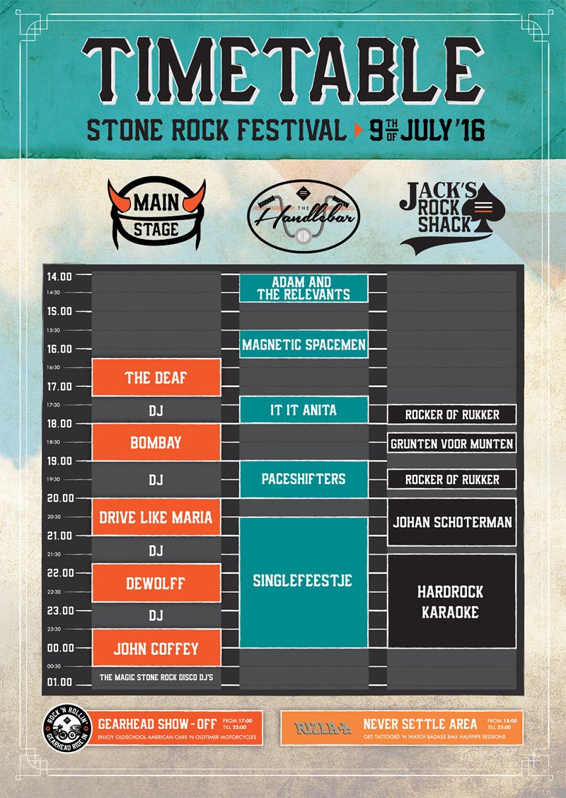 StoneRockNL's tweet image. Hell yeah! The job is done! De timetable van Stone Rock Festival is rond! Welk optreden wil jij echt niet missen?