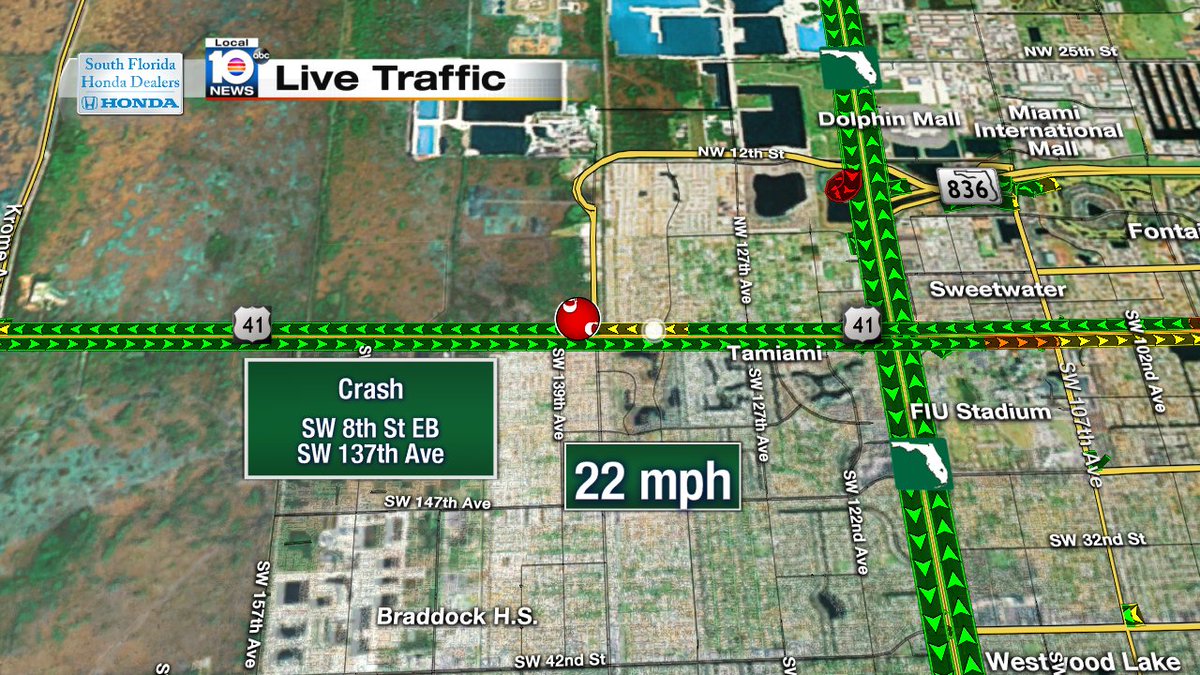 Crash on SW 8th St EB & SW 137th Ave #TRAFFIC #MIAMI https://t.co/Dg4miguoJp