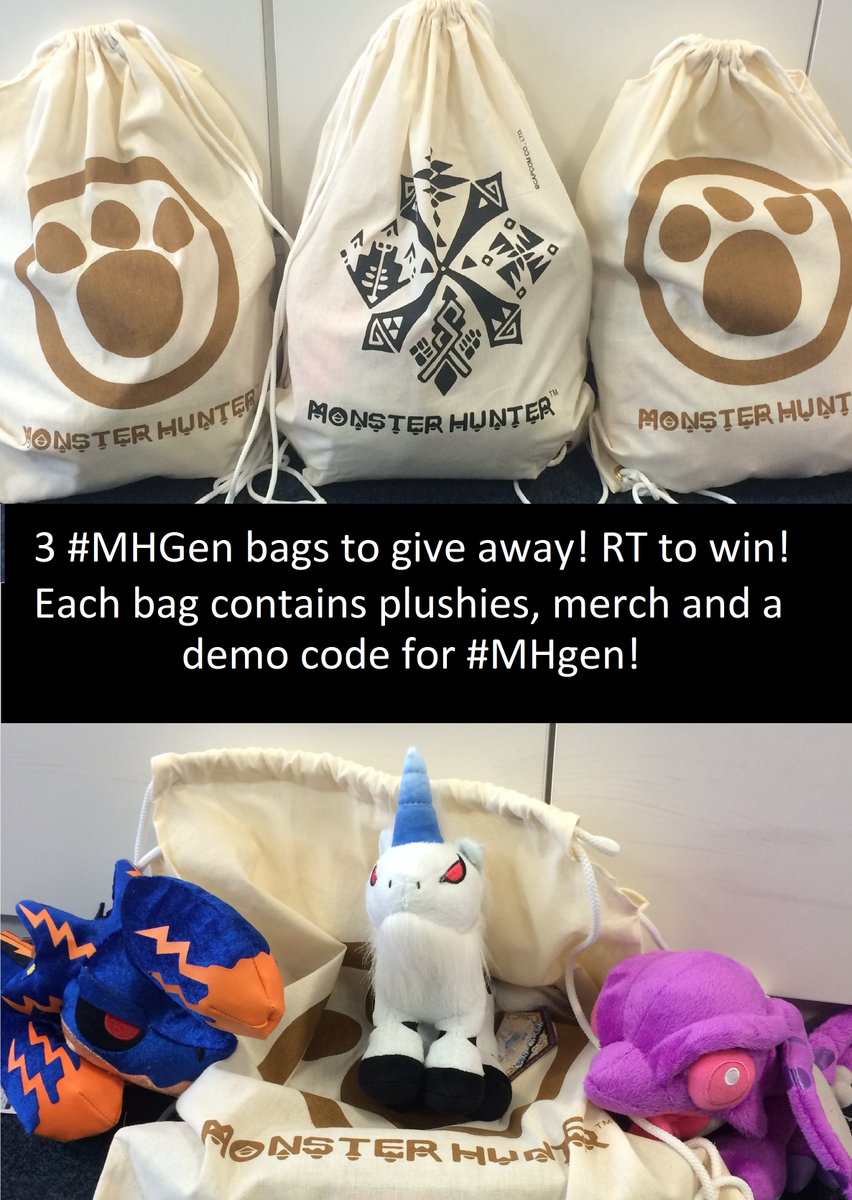 We have 3 #MHGen bags to give away, including a demo code for the game, RT for the chance to win! [UK ONLY]