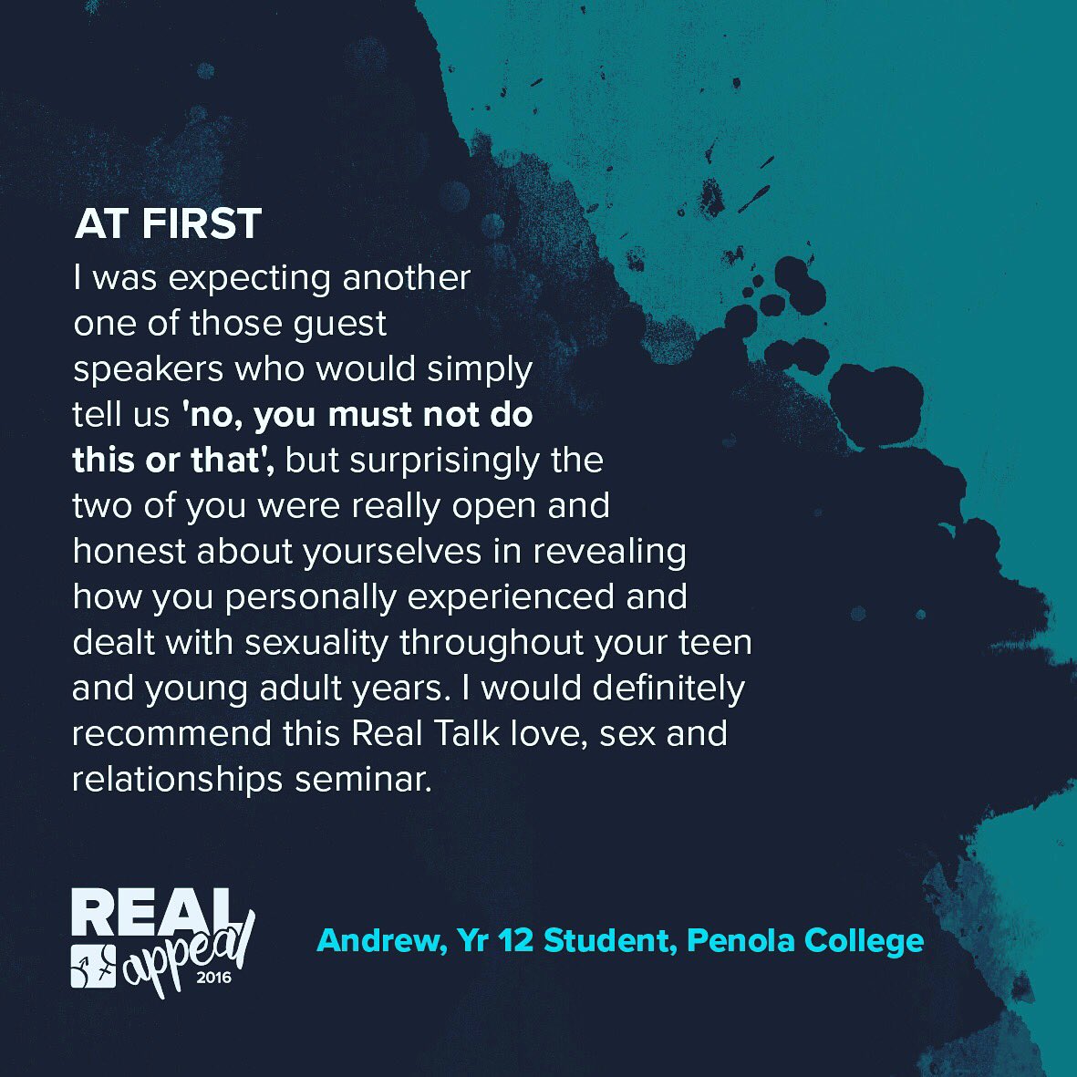 realtalkaus's tweet photo. We love hearing feedback of lives changed! Partner with us today https://t.co/Xb4uSps02A https://t.co/ZFFVgAs2DV