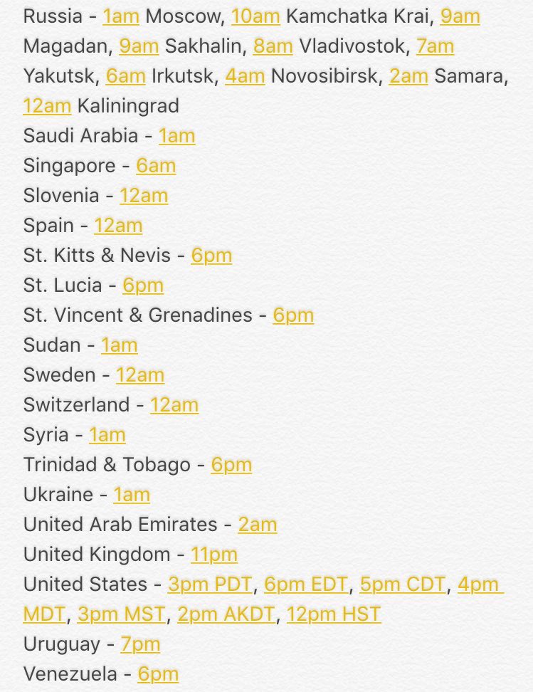 lipkitupdate's tweet photo. A list of worldwide times for tonight's restock (Friday 24th June) 💄 https://t.co/hezpNPd0Ss