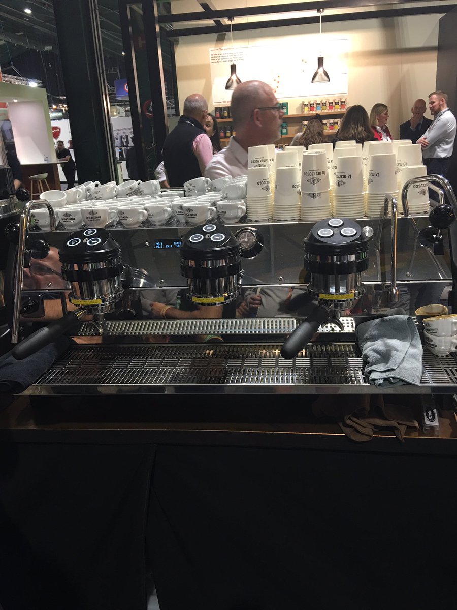 GarconSydney's tweet photo. Great innovation by @slayerespresso @lamarzocco @mazzer @MarcoBevSystems #worldofcoffeedublin #coffee #espresso https://t.co/xhC7QMWxaJ