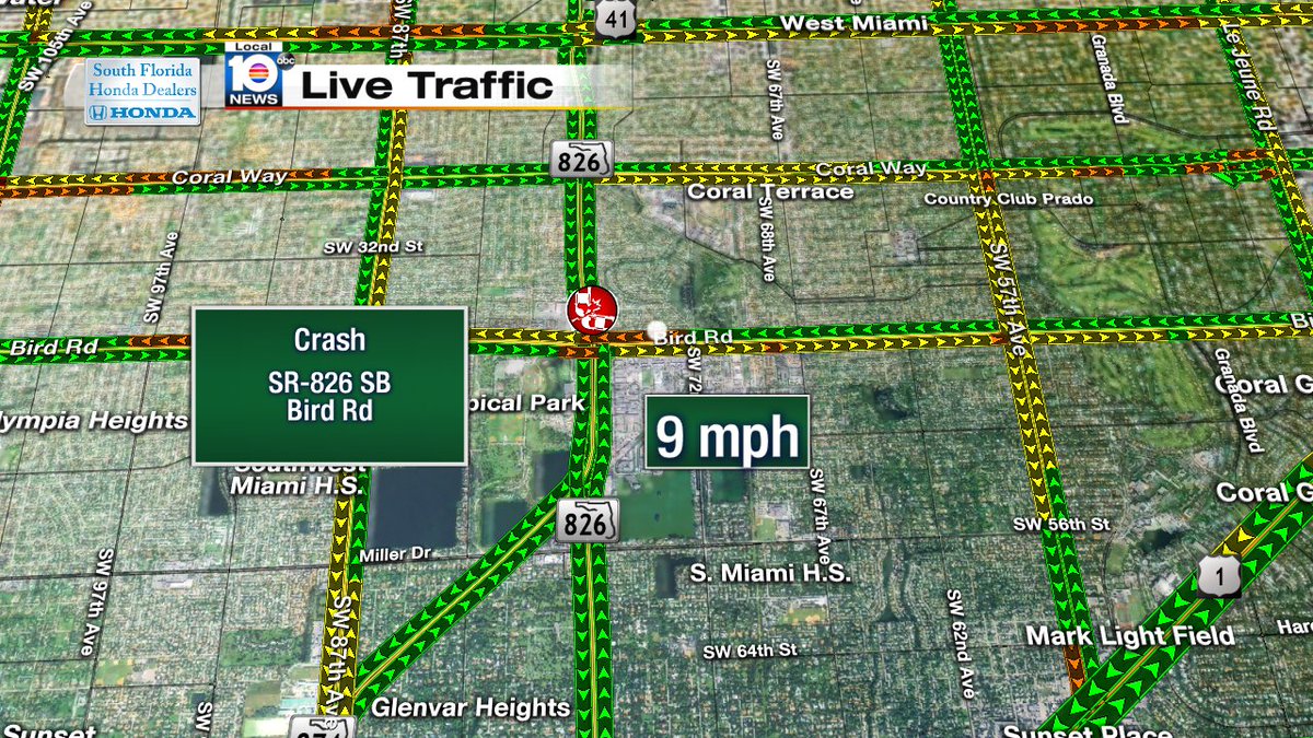 Accident on SR-826 SB & Bird Rd #TRAFFIC #MIAMI https://t.co/gIvhHwbyat