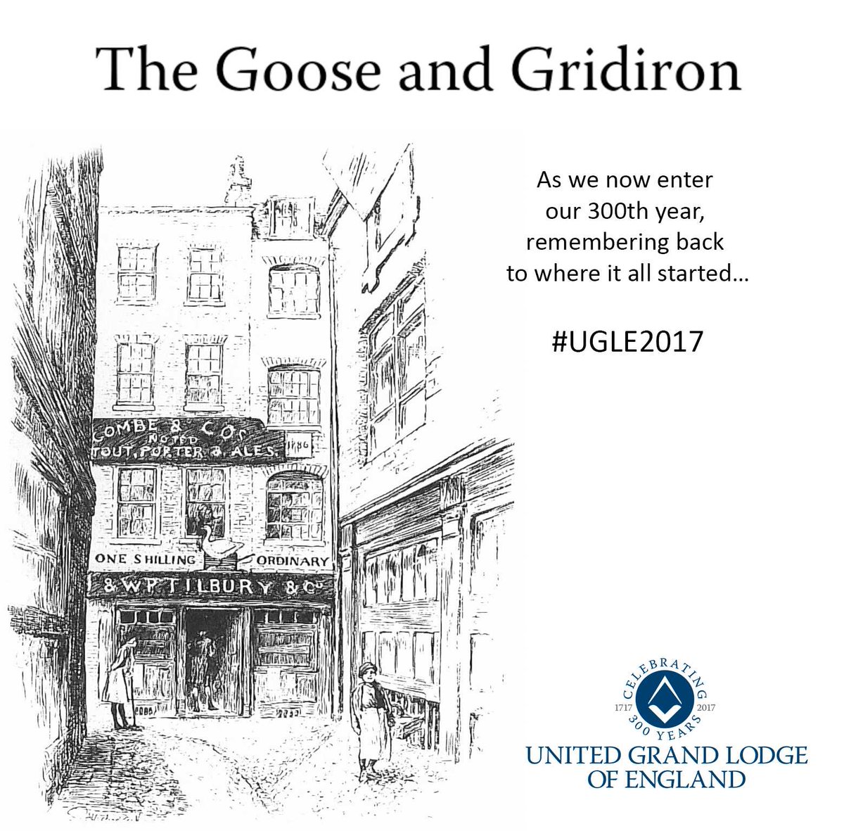 UGLE_GrandLodge's tweet photo. 299 years ago today! The first Grand Lodge in the world was declared at the Goose and Gridiron Tavern #UGLE2017 https://t.co/x60R9cJDtK