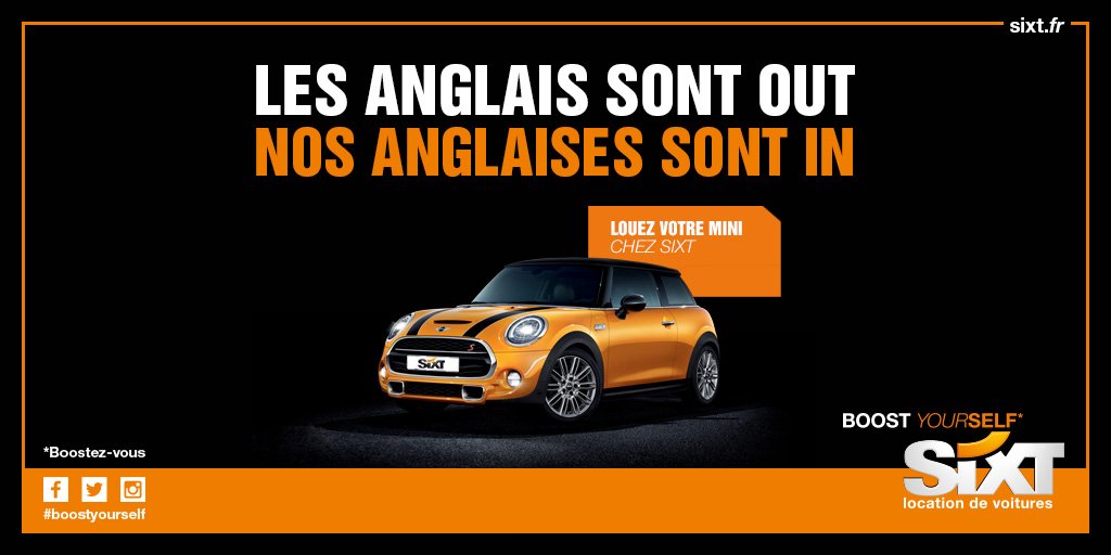 #Brexit Les Anglais sont OUT. Nos Anglaises sont IN. Louez votre Mini sur sixt.info/Nos_Anglaises  🇬🇧
