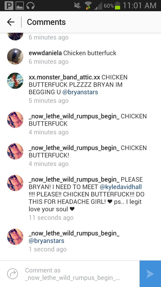 xxgroomsbridexx's tweet photo. Trying to win warped tour tickets again like 😂😂 I need to meet Kyle!!! So please @BryanStars ❤❤❤❤ #BUTTERFUCK https://t.co/Y0VpoF9wsi