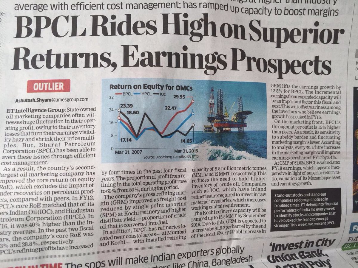 BPCLimited's tweet photo. BPCL rides HIGH on superior returns, earnings prospects https://t.co/RRQloYGCYT